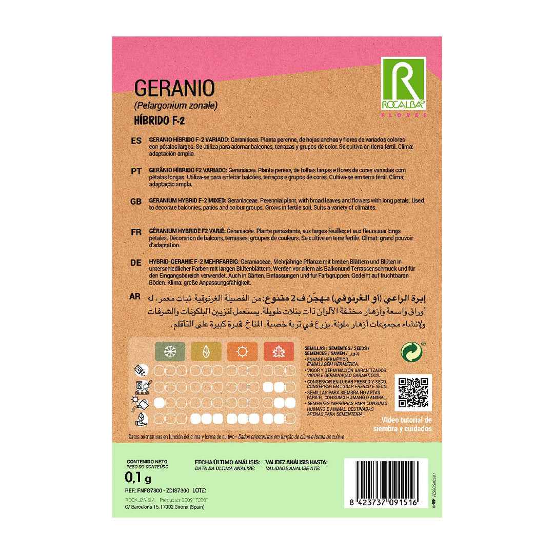 Geranio Híbrido F-2 Variado