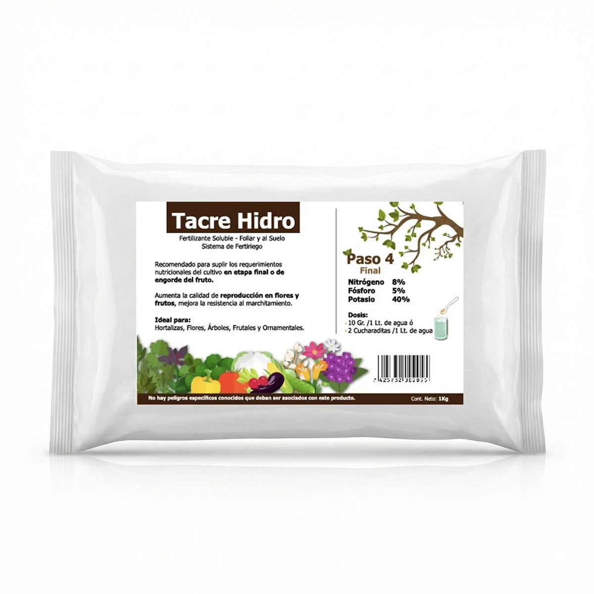 Tacre Hidro Fertilizante Soluble 8-5-40 Final | 1 kg